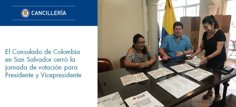 Consulado de Colombia en San Salvador cerró la jornada de votación para Presidente y Vicepresidente