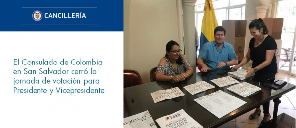 Consulado de Colombia en San Salvador cerró la jornada de votación para Presidente y Vicepresidente